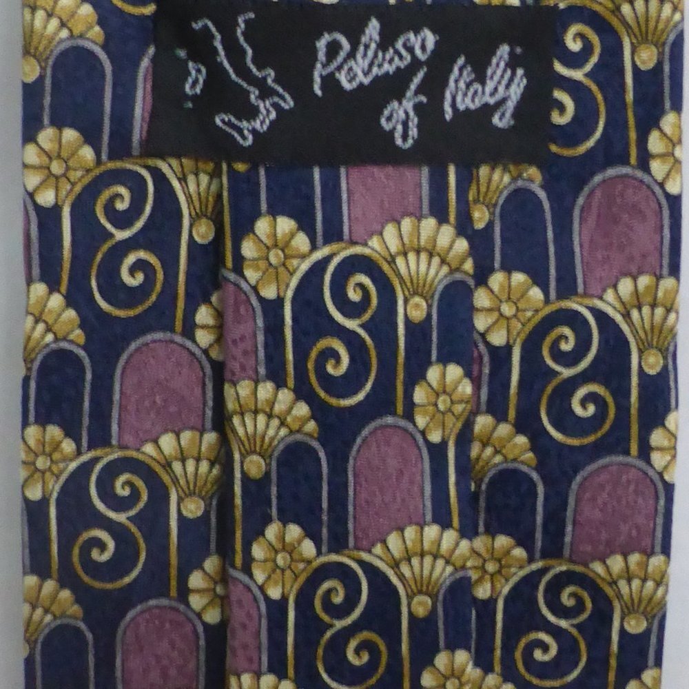 PELUSO OF ITALY, 100% silk, neck tie, Made In Canada 🟥🍁🟥